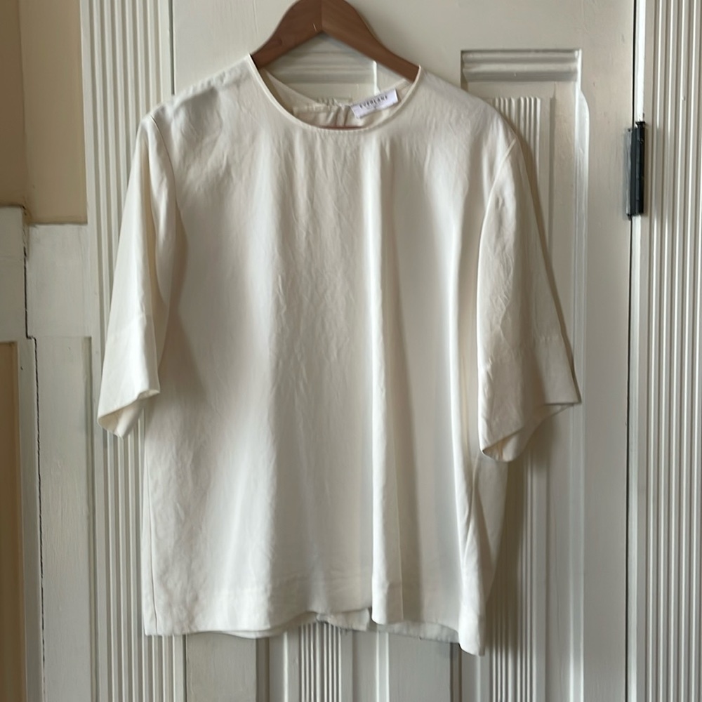 Everlane Japanese GoWeave Back-Zip Too, White, Size 8